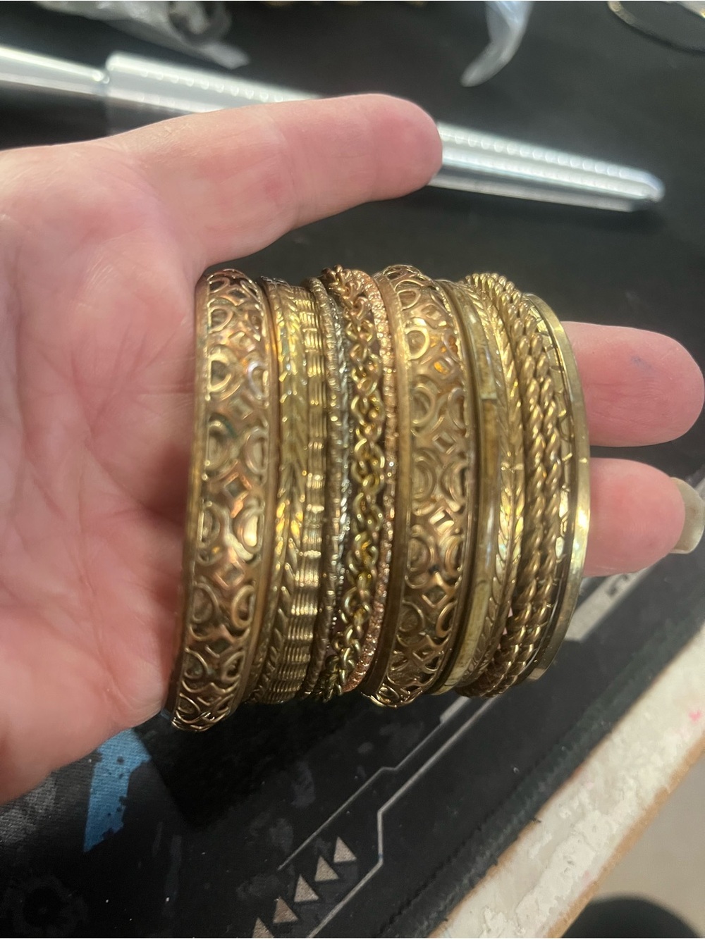 Bracelets bangle thin and thicker